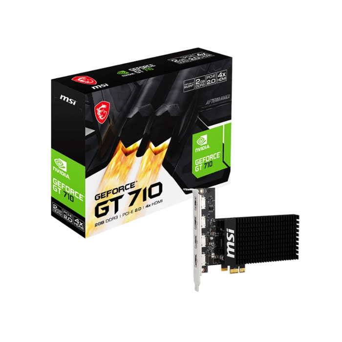 کارت گرافیک MSI GT710 2GD3H 4HDMI نمای جعبه