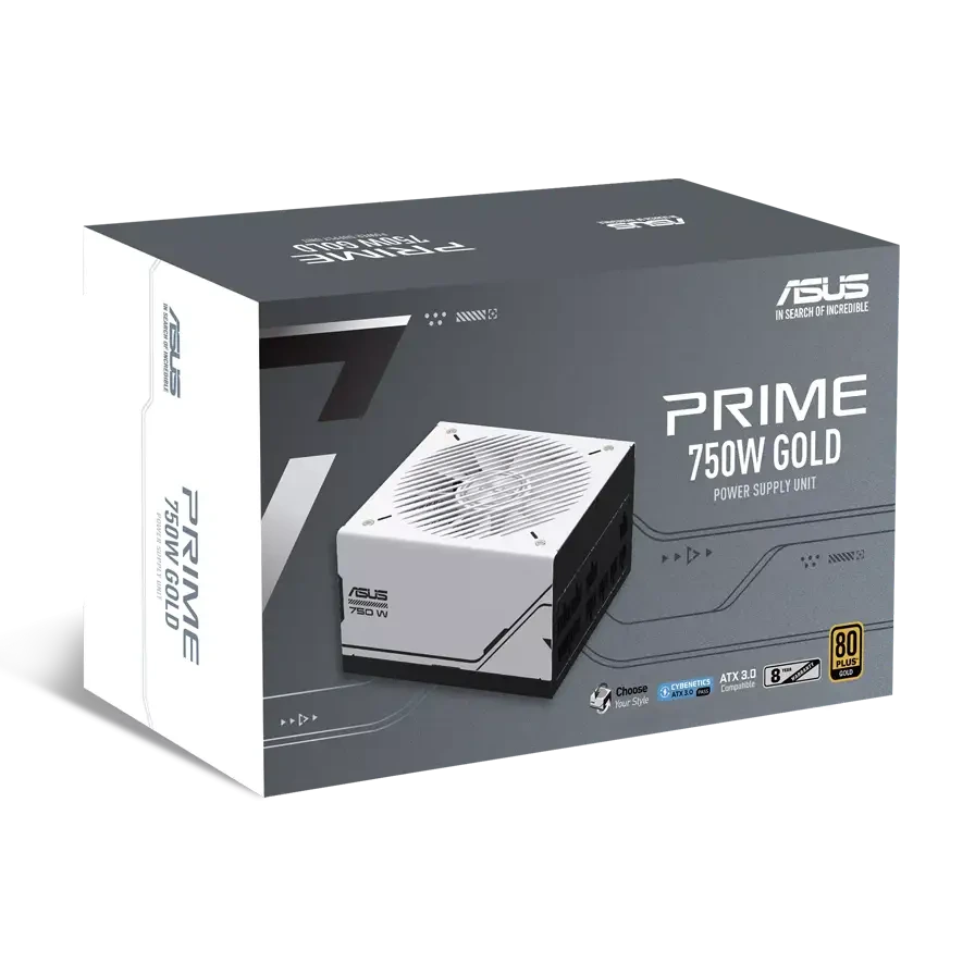 پاور کامپیوتر ایسوس Prime 750G 80 Plus Gold توان 750 وات نمای جعبه