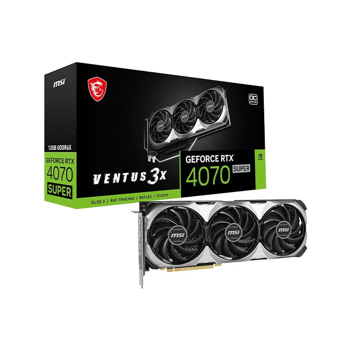 کارت گرافیک ام اس آی GeForce RTX 4070 VENTUS SUPER 3X OC ظرفیت 12 گیگابایت
